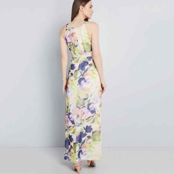 Womens Plus Size 1X ModCloth Essence Of Presence Floral Chiffon Maxi Dress - Picture 3 of 9
